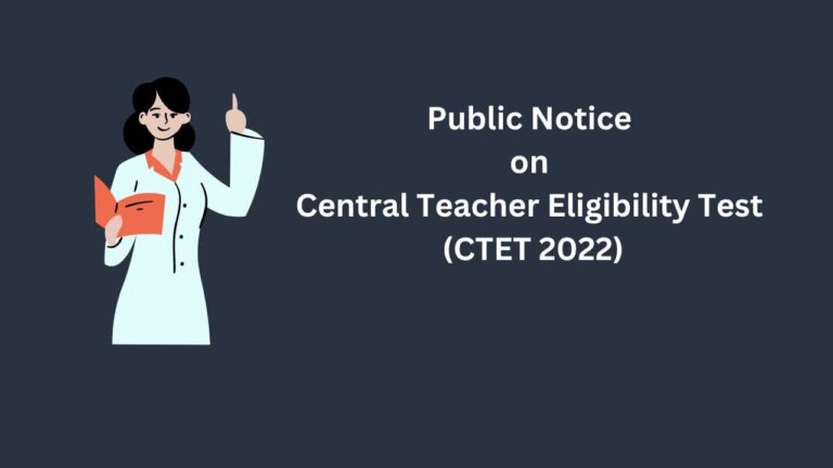 Public Notice on Central Teacher Eligibility Test (CTET)
