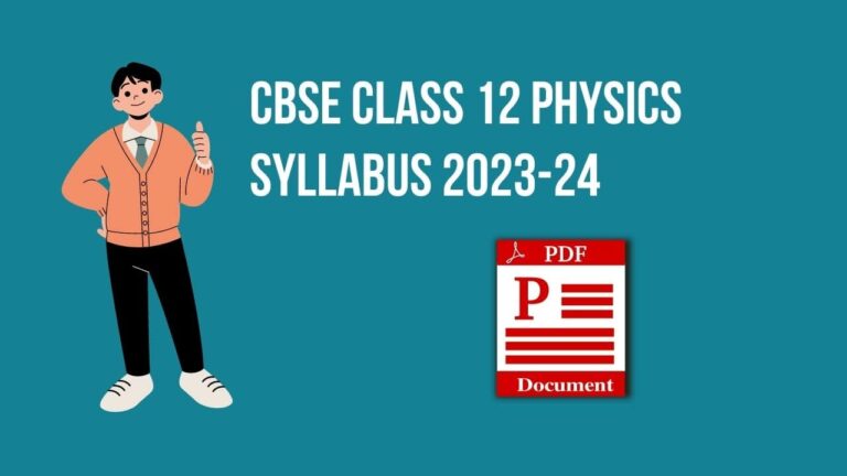 CBSE Class 12 Physics Syllabus 2023-24