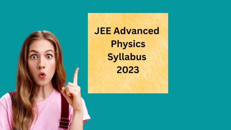 JEE Advanced Physics Syllabus 2023