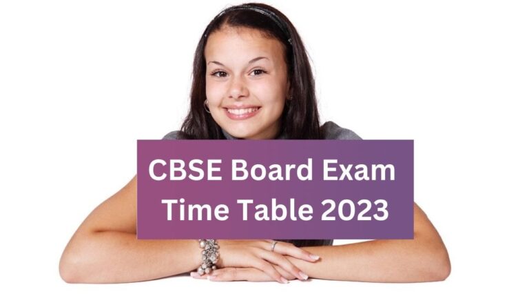 CBSE Board Exam Time Table 2023