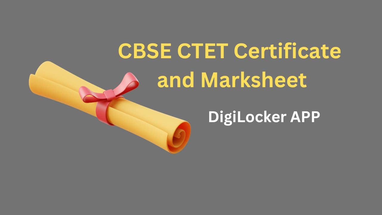 CBSE CTET Certificate and Marksheet