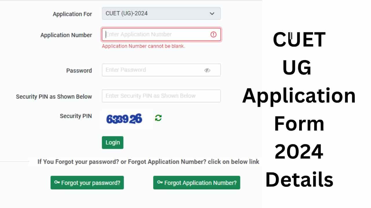 CUET UG Application Form 2024