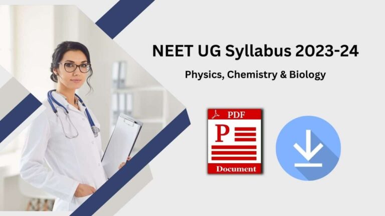 NEET UG Syllabus 2023-24