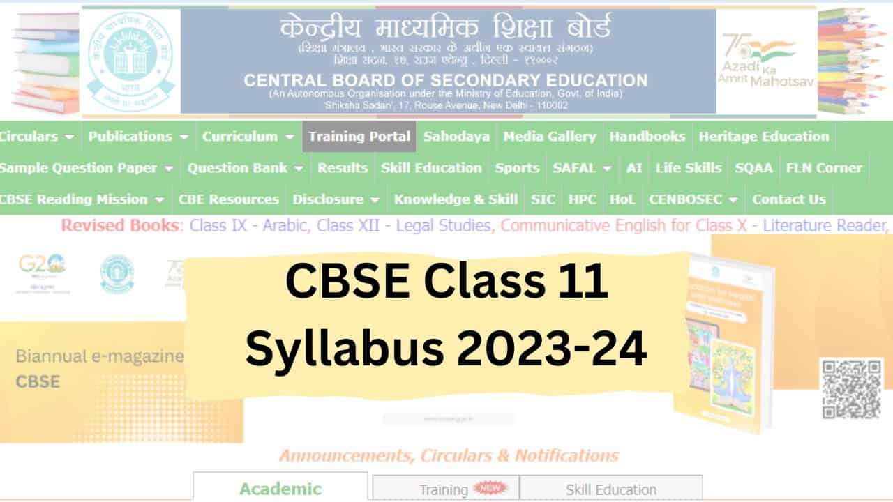 Latest CBSE Class 11 Syllabus 202324 » CBSE Digital Education