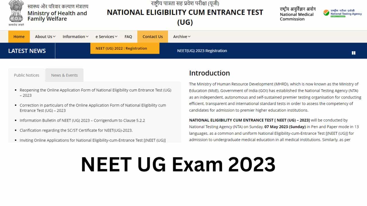 NEET UG Exam 2023