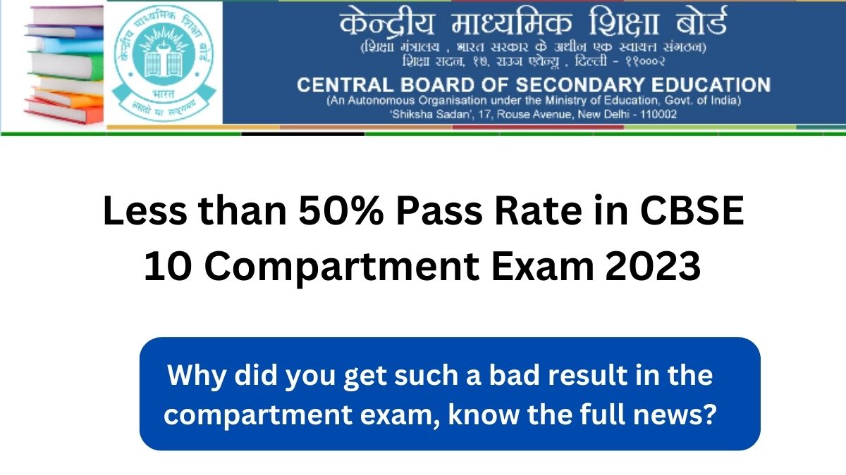 Less than 50% Pass Rate in CBSE 10 Compartment Exam 2023