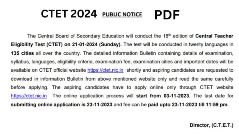 CTET Exam Schedule 2024