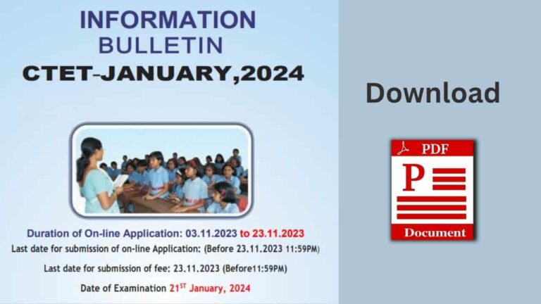 CTET Information Bulletin 2024