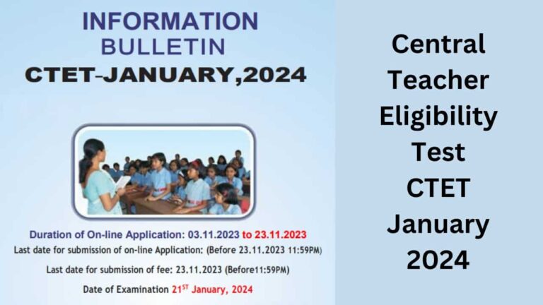 Central Teacher Eligibility Test CTET January 2024