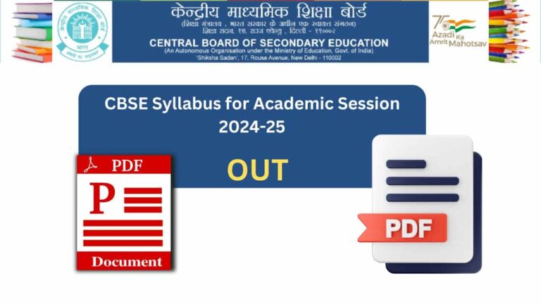 CBSE Syllabus for Academic Session 2024-25