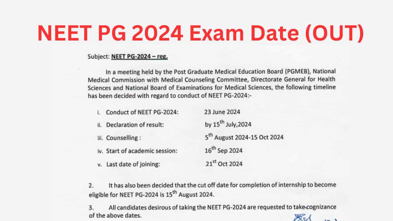 NEET PG 2024 Exam Date