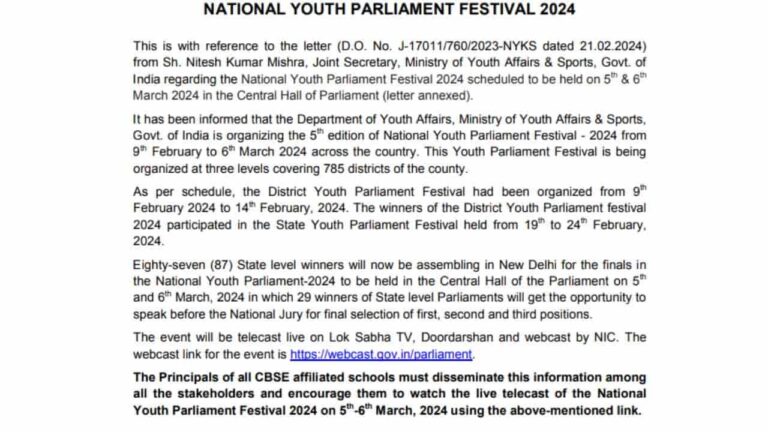 National Youth Parliament Festival 2024