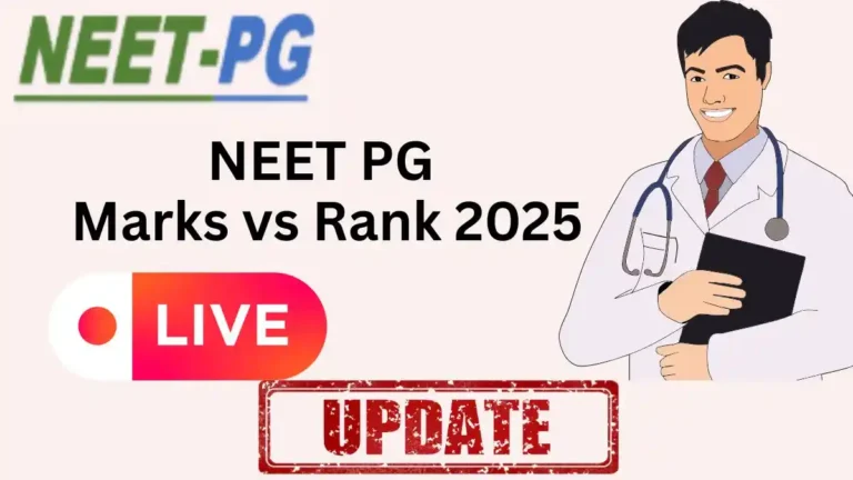 NEET PG Marks vs Rank 2025